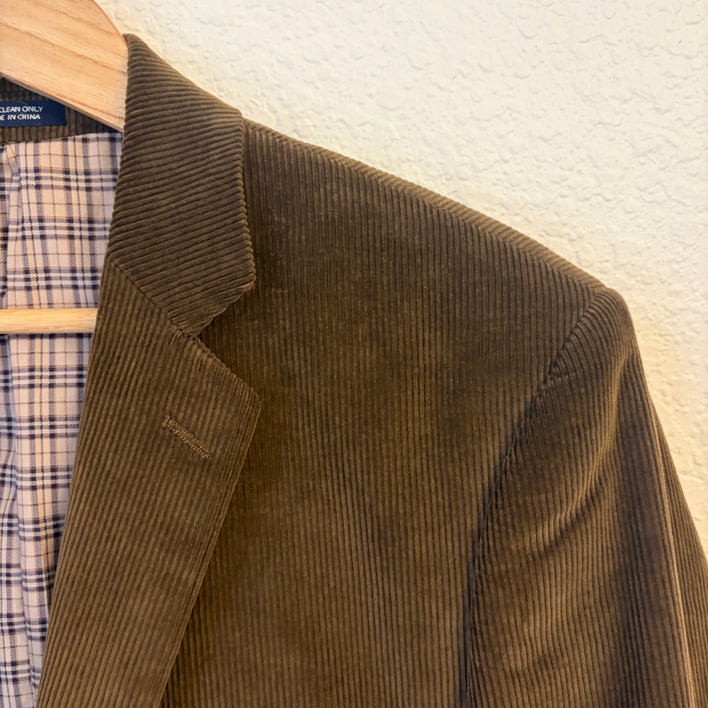 Saddlebred Mens Brown Corduroy Blazer 40R Sports Coat Jacket Cotton Academia - Picture 3 of 14